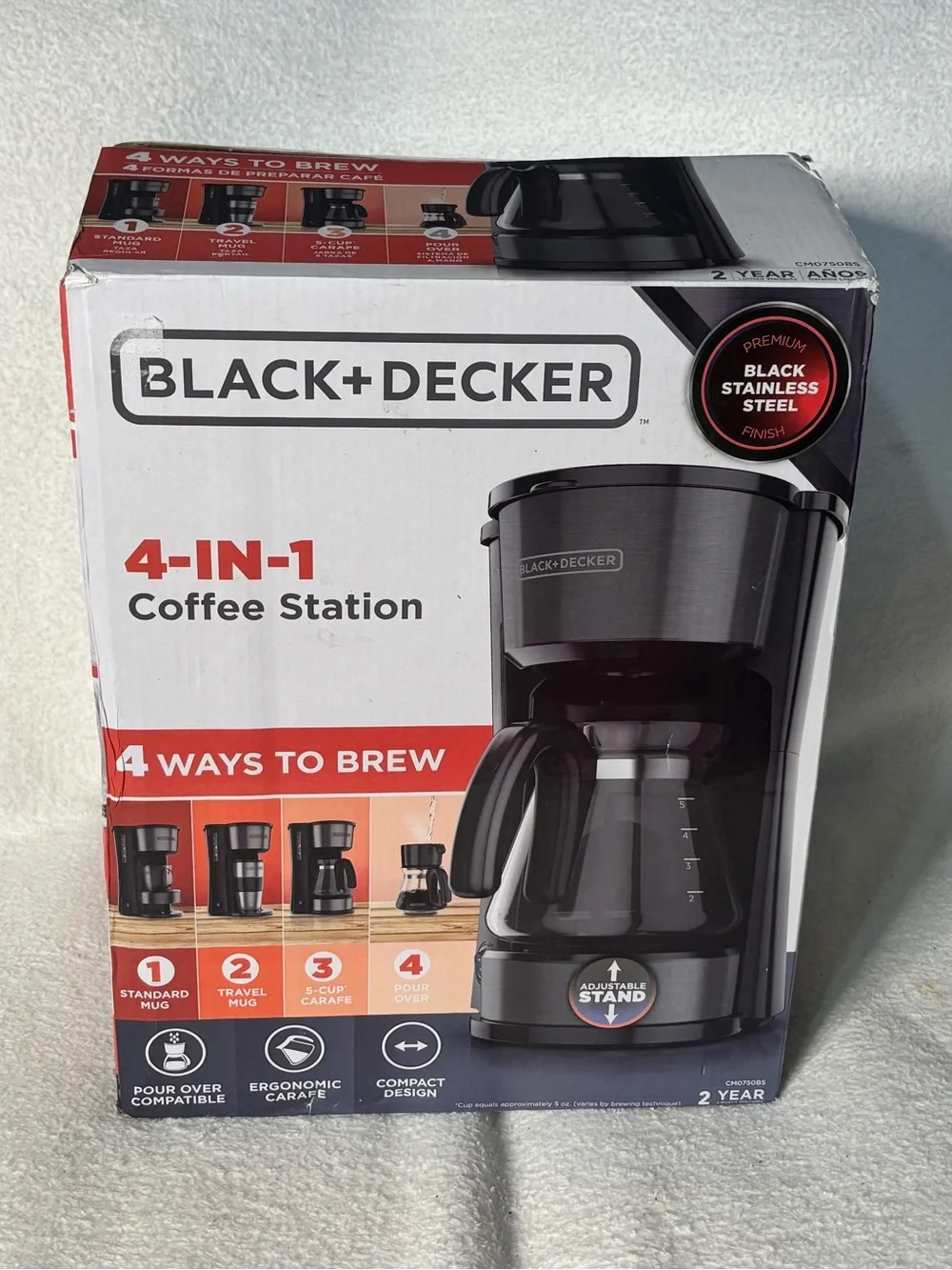 Black & Decker Black Stainless Steel 4-in-1 Coffee Station